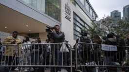 press area outside West Kowloon Magistrates